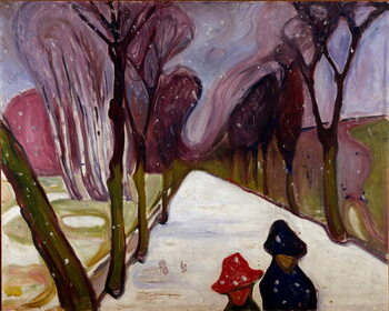 Εκτύπωση καμβά Allee in a whirlwind of snow
