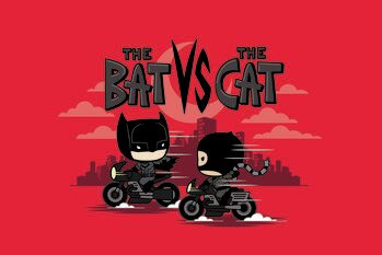 Εκτύπωση καμβά Bat vs Cat
