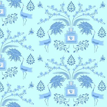 Εκτύπωση καμβά Blue Floral Scent