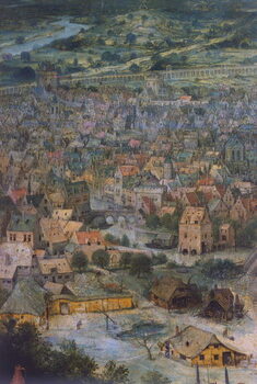 Εκτύπωση καμβά City, detail from The Tower of Babel, 1563