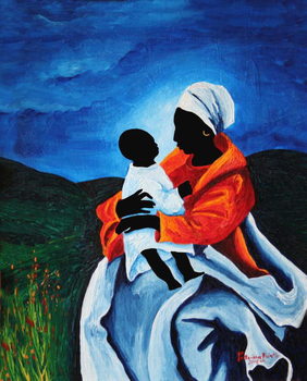 Εκτύπωση καμβά Madonna and child - First words, 2008