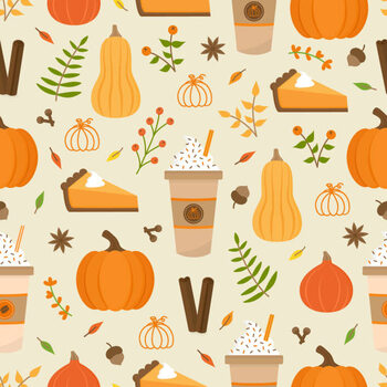 Εκτύπωση καμβά Pumpkin spice seamless pattern