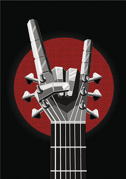 Εκτύπωση καμβά Rock poster with a metal hand