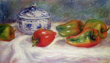Εκτύπωση καμβά Still life with a sugar bowl and red peppers