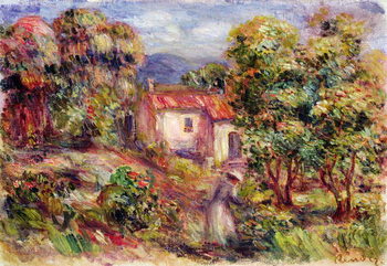 Εκτύπωση καμβά Woman picking Flowers in the Garden of Les Colettes at Cagnes