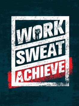 Εκτύπωση καμβά Work. Sweat. Achieve. Workout and Fitness