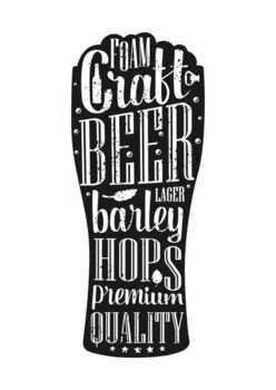 Плакат Beer glass isolated on white background.