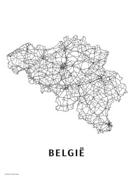 Плакат Belgie black & white