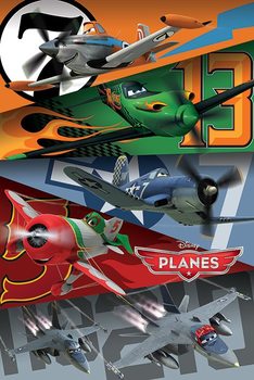 Плакат Flygplan - Colours and numbers