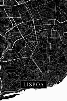 Плакат Lisboa black