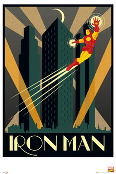 Плакат Marvel - Retro Iron Man