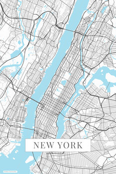 Плакат New York white