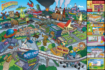 Плакат Simpsons - Locations
