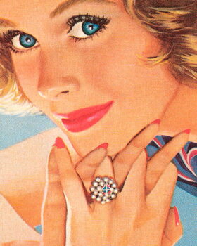 Картината върху платно Blue Eyed Woman