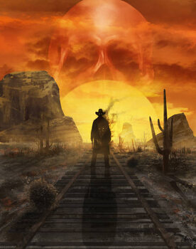 Картината върху платно Ghost cowboy illustration.