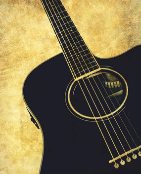 Картината върху платно Retro guitar textured background