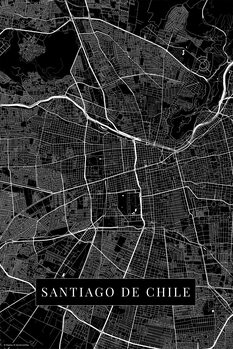 Картината върху платно Santiago De Chile black