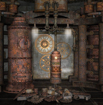 Картината върху платно Steampunk boiler room