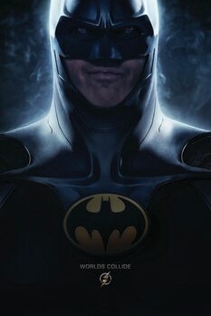 Картината върху платно The Flash - Batman Worlds Collide
