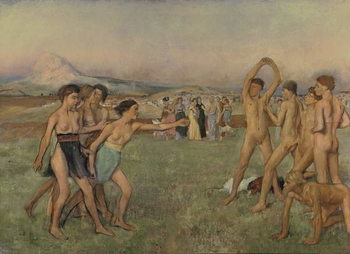 Картината върху платно Young Spartans Exercising, c.1860