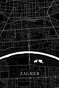 Картината върху платно Zagreb black
