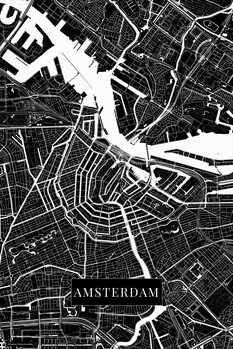 Принти на полотні Amsterdam black