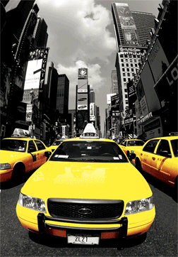3D Poster New York - yellow cabs