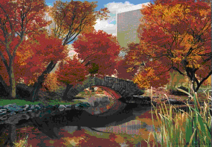 3D Poster Central park - seasons