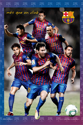 3D poster Barcelona - players 2012