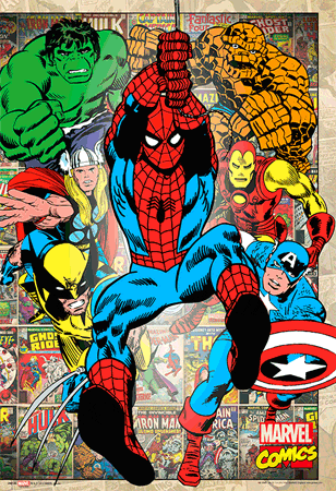 Framed 3D Poster MARVEL - group