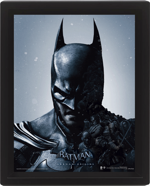 Πλαισιωμένη 3D αφίσα Batman Arkham Origins - Batman/Joker