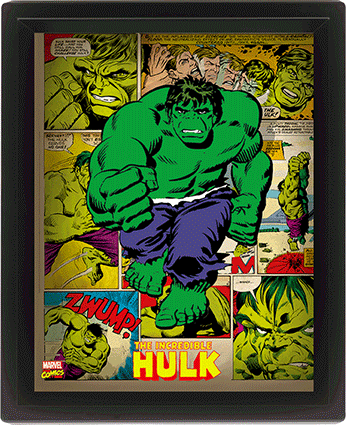 3D Poster Marvel Retro - Hulk