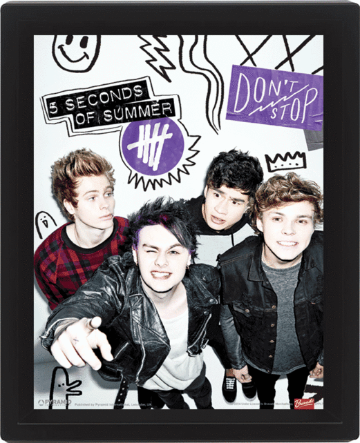 Πλαισιωμένη 3D αφίσα 5 Seconds of Summer - Single