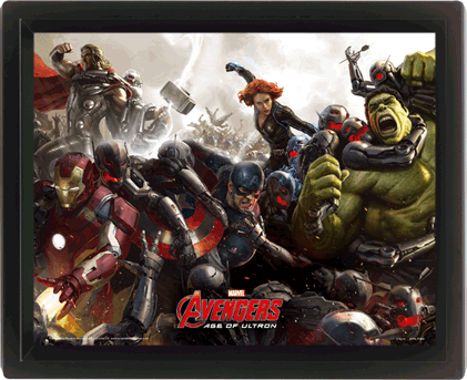Πλαισιωμένη 3D αφίσα Marvel's The Avengers 2: Age of Ultron - Battle
