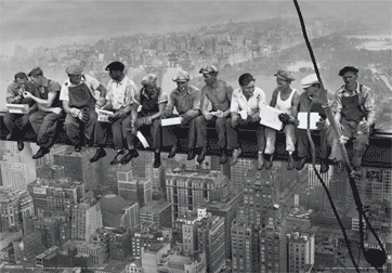 3D Αφίσα NEW YORK - men on girder 3D