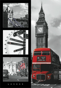 3D poster London red bus