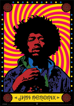 Framed 3D Poster Jimi Hendrix - psychedelic 3D
