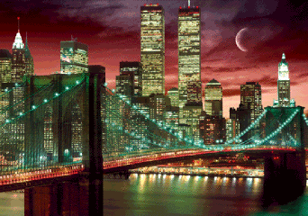 3D Αφίσα NEW YORK - skyline colour 3D
