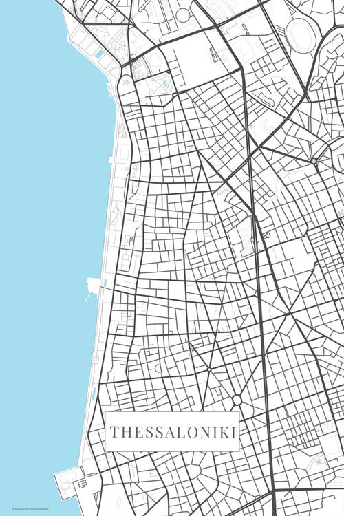 Плакат Thessaloniki bwhite