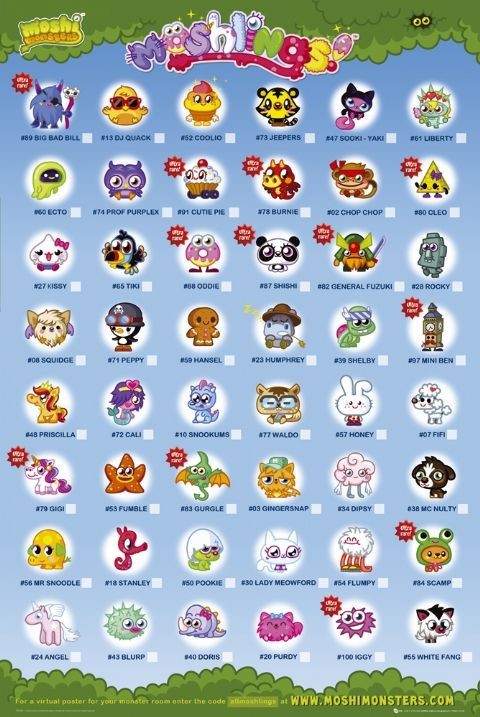 Poster Moshi monsters - moshlings