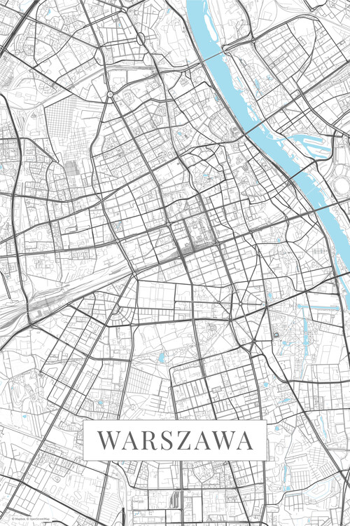 Плакат Warzsawa white