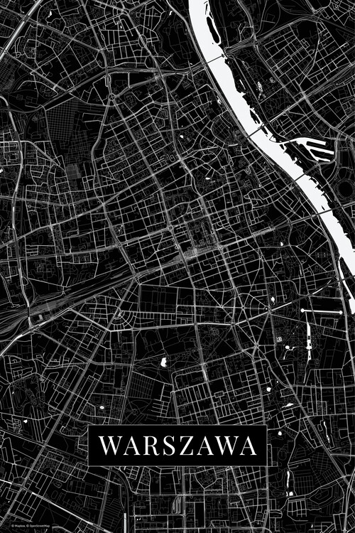 Плакат Warszawa black