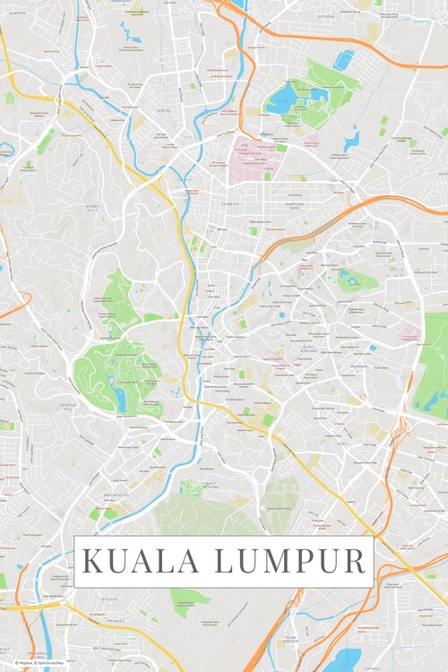 Плакат Kuala Lumpur color