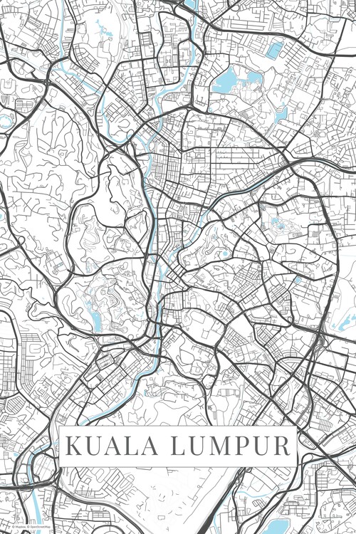 Плакат Kuala Lumpur white
