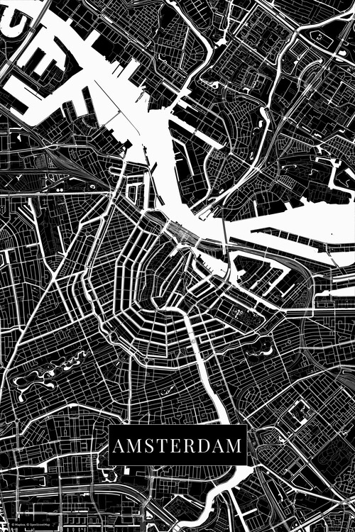 Принти на полотні Amsterdam black