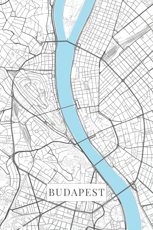 Poster Budapest white