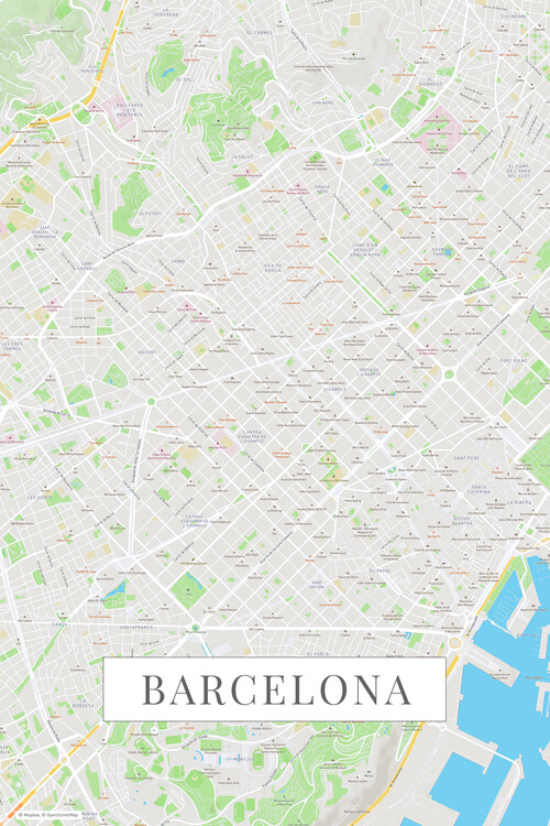 Принти на полотні Barcelona color