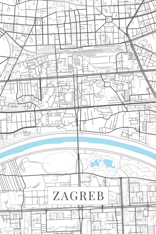 Плакат Zagreb white
