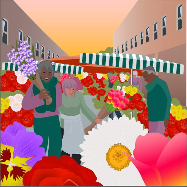 Плакат Flower Market at Columbia Road