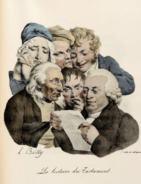 Плакат The Reading of the Will Engraving by Louis-Leopold Boilly
